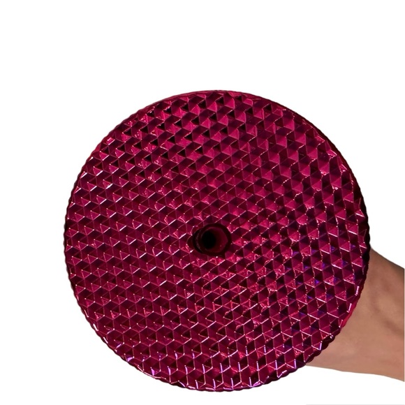 STARBUCKS 2022 Holiday Collection Metallic “Sangria” Hot Pink Studded Tumbler. - Picture 3 of 5